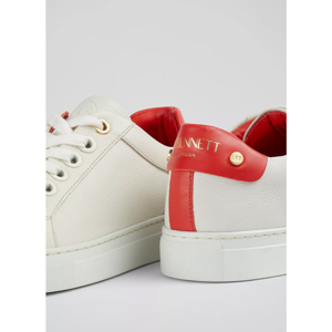 LK Bennett Signature White Red Classic Stud Trainer